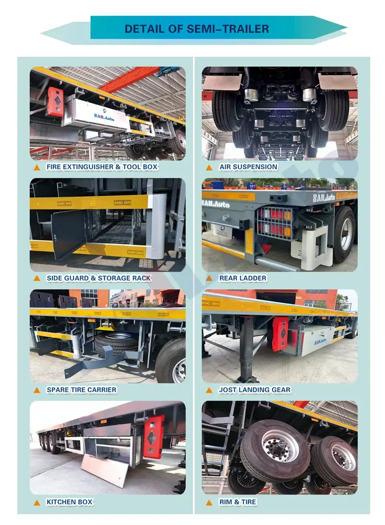 SAIL 13.5m Flatbed Container Semi trailer description8