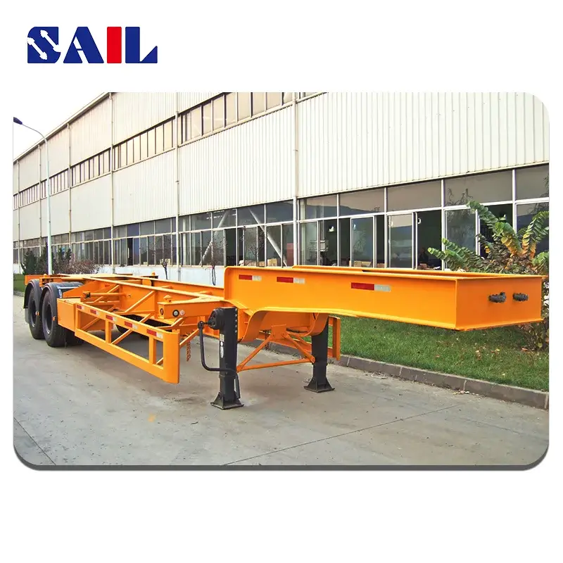 SAIL 2 Axle 40ft Gooseneck Skeleton Trailer for Container Transport2
