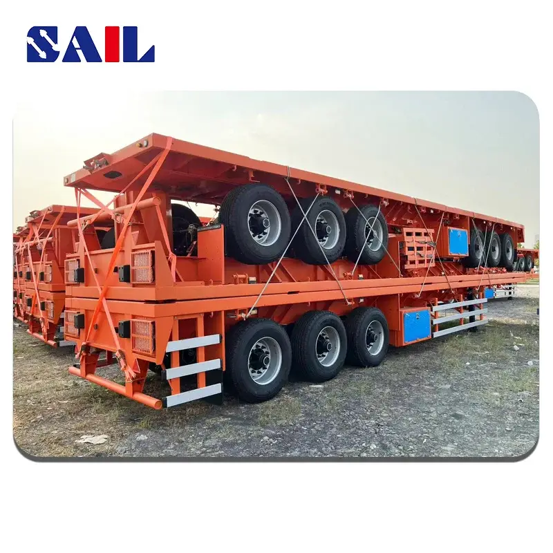 SAIL 20ft and 40ft 40tons 3 Axle Flatbed Trailer description1
