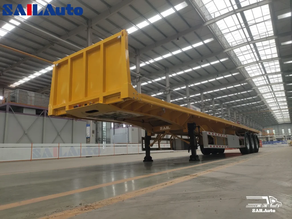SAIL 3 Axle 30 tons 45 feet 13.5m Flatbed Semi trailer for Saudi Arabia description3