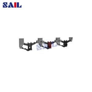 Three-axle suspended mechanical suspension